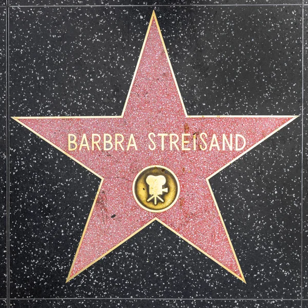 Közelkép a csillag a Hollywood Walk of Fame Barbra Streisa — Stock Fotó
