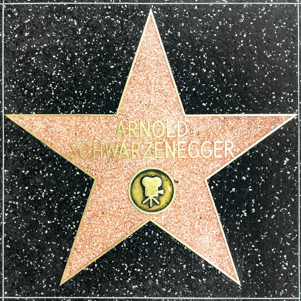 Detailní záběr hvězdy na hollywoodském chodníku slávy pro Arnolda Schwarze — Stock fotografie