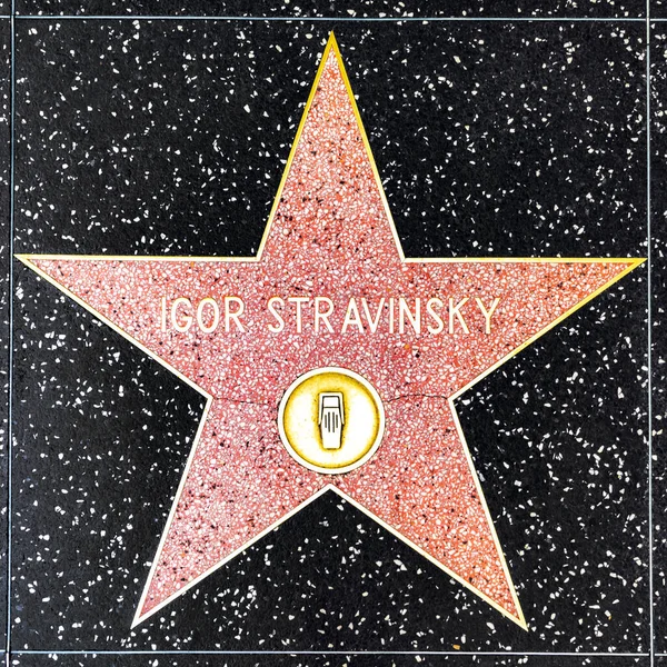 好莱坞Igor Stravinsk名人步行街上的明星特写 — 图库照片