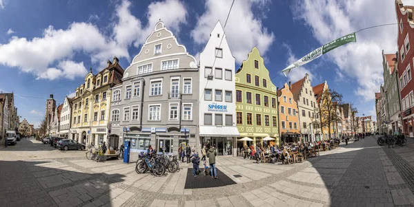 Panoramic view at the pedestrian Zone in the old touristic part — Stock Photo, Image