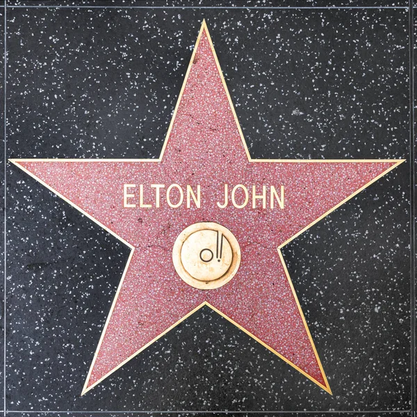 スター・オン・ザ・ハリウッド・ウォーク・オブ・フェーム・フォー・エルトン・ジョン — ストック写真