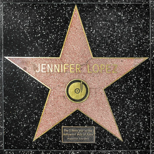 好莱坞名人步行街上的明星特写：Jennifer lopez — 图库照片