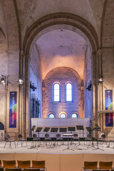 Bazilika v klášteře Eberbach je připravena na koncert — Stock fotografie