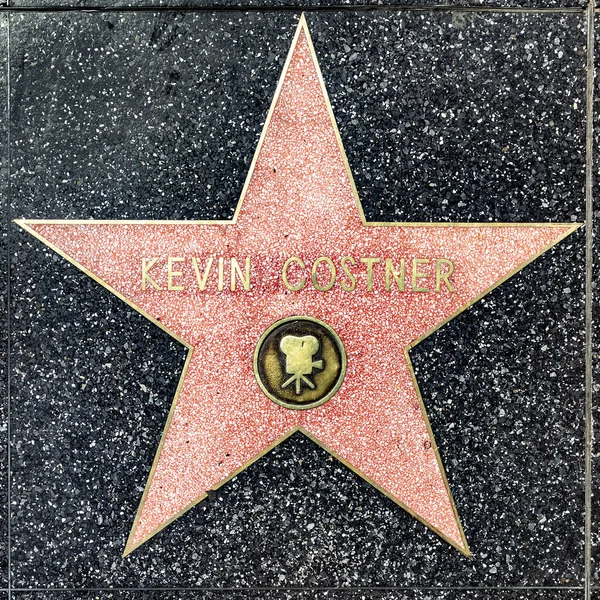 Közelkép a csillag a Hollywood Walk of Fame Kevin Costner — Stock Fotó