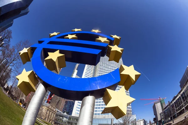 EURO Entrar Frankfurt — Fotografia de Stock