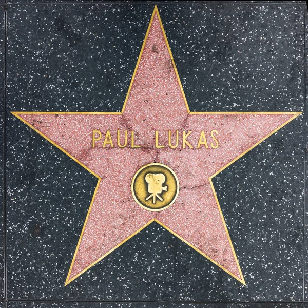 Zbliżenie Gwiazdy na Hollywood Walk of Fame dla Paula Lucasa. — Zdjęcie stockowe