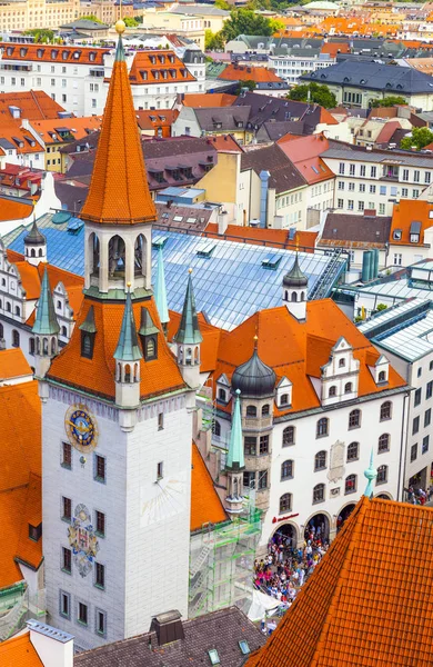 La vista aérea del centro de Múnich desde la torre de la antigua —  Fotos de Stock