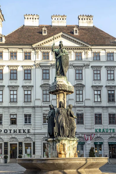 Austria Fontanna na placu Freyung — Zdjęcie stockowe