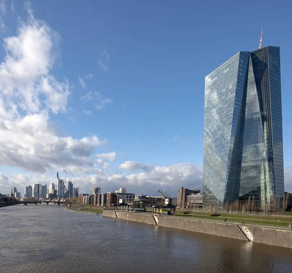 Az új székhelye az Európai Központi Bank Frankfurtban — Stock Fotó