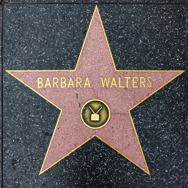 Closeup of Star on the Hollywood Walk of Fame for Barbara Walter — Stock Photo, Image