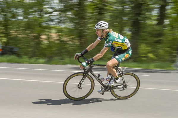 The annual classic bicycle race around the Henninger turm takes — Stock Photo, Image