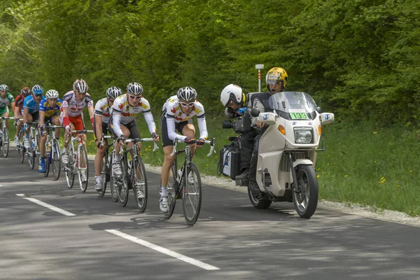 The annual classic bicycle race around the Henninger turm takes — Stock Photo, Image