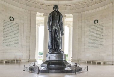 Başkan Thomas Jefferson 'ın Jefferson Anıtı' ndaki heykeli