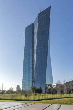 Ottend, Frankfurt am Main, Almanya 'daki hafenpark panoramik görünümü