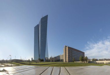 panoramic view of new ECB building in ostend, frankfurt am Main  clipart