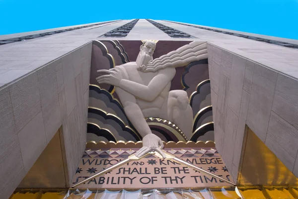 Statue with bible sentence WISDOM AND KNOWLEDGE SHALL BE THE STA — Stock Photo, Image