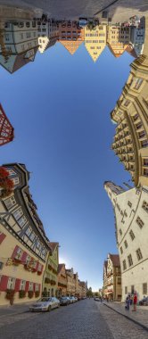 Eski Rothenburg ob der Tauber kasabasının panoramik manzarası