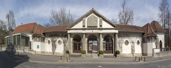 Wejście do sądu fontanny w Bad Nauheim — Zdjęcie stockowe