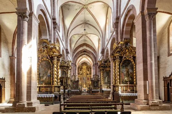 V barokním kostele kláštera Bronnbach v Reichholzheim Nea — Stock fotografie