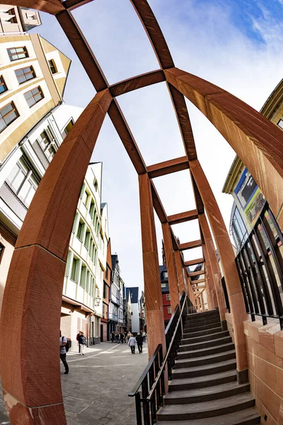 Frankfurt neue Altstadt reconstruye el casco antiguo — Foto de Stock