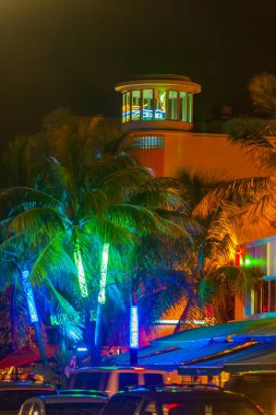 gece manzaraya ocean drive miami beach, florida