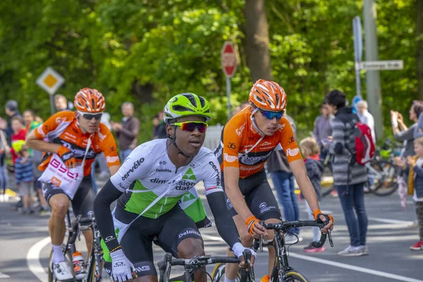 Ciclista en la famosa carrera Frankfurt - Eschborn en Schwalb —  Fotos de Stock