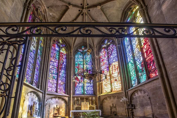 Interieur van de kathedraal van Saint-Etienne Metz Lorraine Mosell — Stockfoto