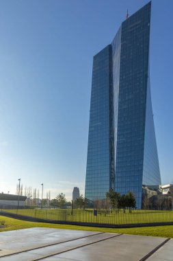 Ottend, Frankfurt am Main, Almanya 'daki hafenpark panoramik görünümü