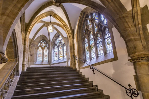 Inside the famous new town hall in Munich. Architect Georg von H — Stock Photo, Image