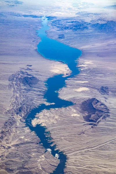 Vista aérea del río Colorado con el lago Mohave —  Fotos de Stock