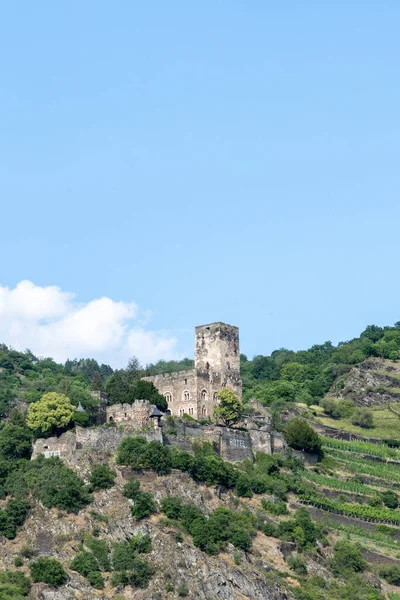 Gutenfels Fästning Tyska Burg Gutenfels Ett Vårlikt Landskap 110 Ovanför — Stockfoto