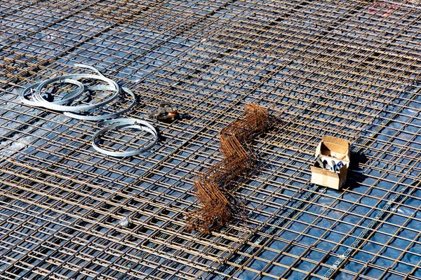 Iron Rod Concrete Foundation Detail — Stock Photo, Image