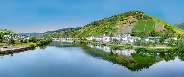 Malowniczy Widok Wioskę Zell Dolinie Moselle — Zdjęcie stockowe