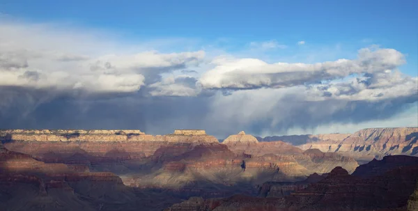 Vue Panoramique Sur Grand Canyon Coucher Soleil Avec Brouillard — Photo