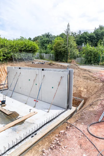 Kelder Een Bouwplaats Met Waterdicht Beton Genaamd Witte Kelder Bouw — Stockfoto