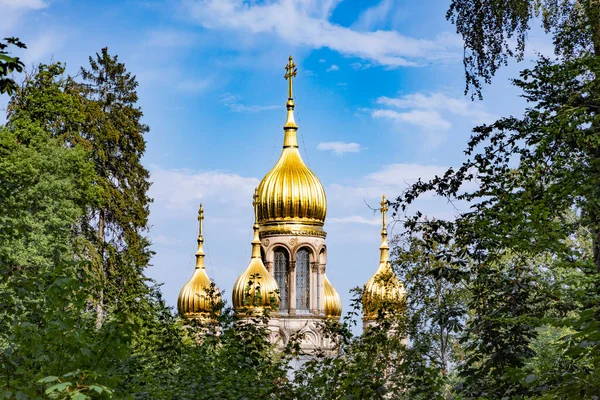 Ancienne Chapelle Orthodoxe Russe Traditionnelle Wiesbaden Allemagne — Photo