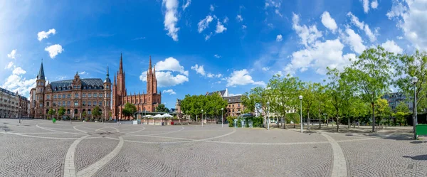 Nieuw Gemeentehuis Marktkerk Aan Het Plein Dernsches Gelaende Wiesbaden Duitsland — Stockfoto