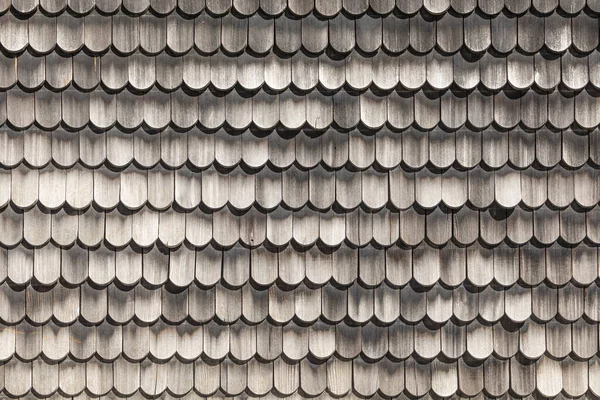 Muster Verwitterter Holzschindeln Einer Hauswand — Stockfoto