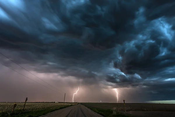 Tormenta Eléctrica Sobre Campo Roswell Nuevo México —  Fotos de Stock