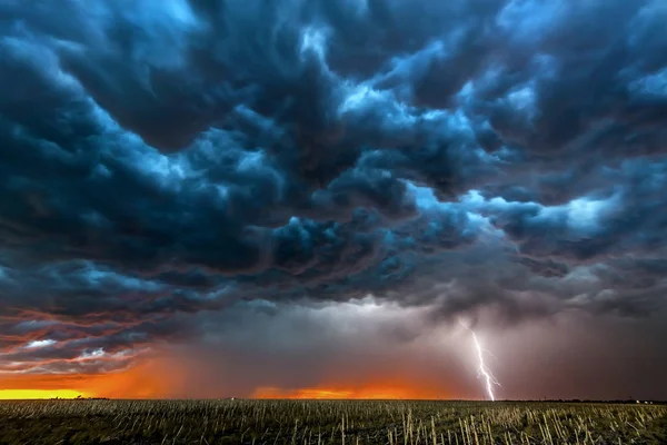 Tempestade Relâmpago Sobre Campo Roswell Novo Mexic — Fotografia de Stock