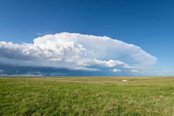 Panorama Ett Massivt Stormsystem Som Pre Tornado Skede Passerar Över — Stockfoto