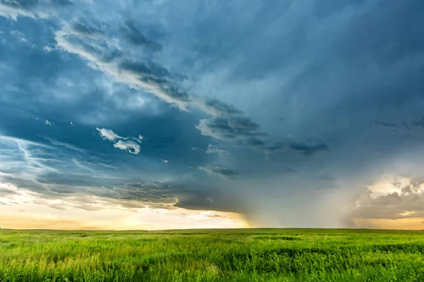 Panorama Massive Mesocyclone Weather Supercell Which Pre Tornado Stage Passes — Stock Photo, Image