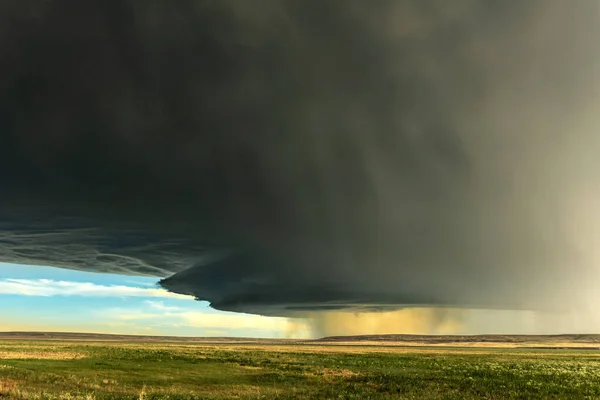 Panorama Massiv Mesocyklon Väder Supercell Som Pre Tornado Skede Passerar — Stockfoto