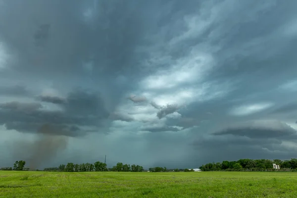 Panorama Eines Gewaltigen Sturmsystems Das Eine Vortornado Stufe Darstellt Zieht — Stockfoto