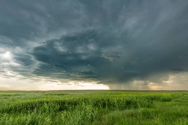 Panorama Massiv Mesocyklon Väder Supercell Som Pre Tornado Skede Passerar — Stockfoto