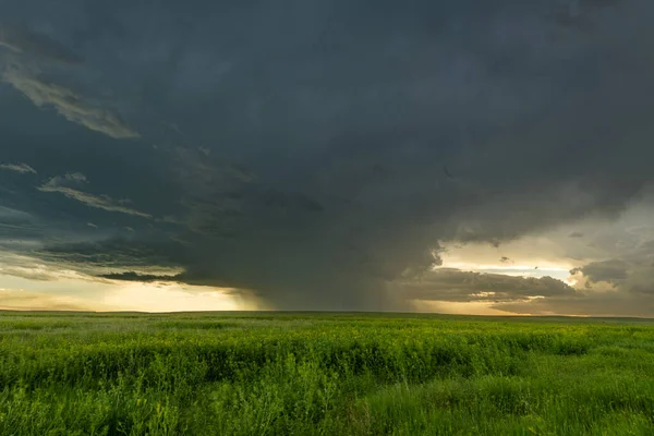 Panorama Massiv Mesocyklon Väder Supercell Som Pre Tornado Skede Passerar — Stockfoto