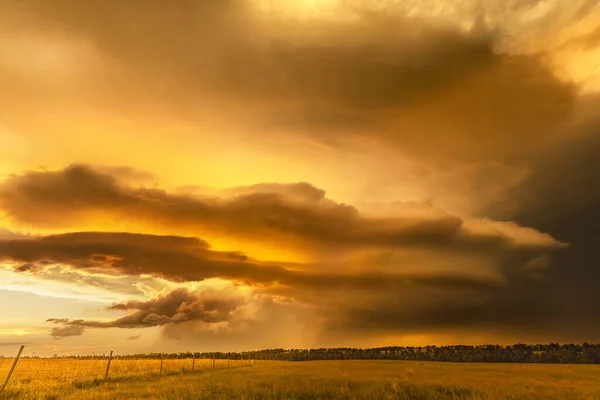 Panorama Massive Mesocyclone Weather Supercell Which Pre Tornado Stage Passes — Stock Photo, Image