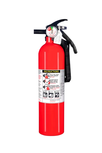 Classic Red Fire Extinguisher Isolated White Use Design Element Safety — Stock Photo, Image