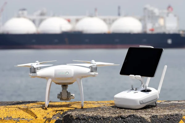 Drone Permanecer Bloques Hormigón Para Protección Del Puerto Listo Para —  Fotos de Stock