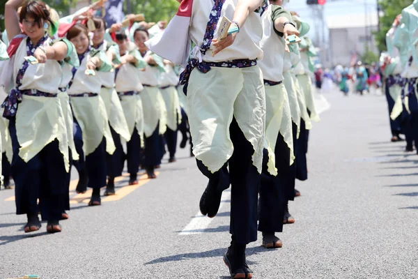 Кагава Японія 2018 Липня Японські Виконавці Танців Відомий Фестиваль Yosakoi — стокове фото